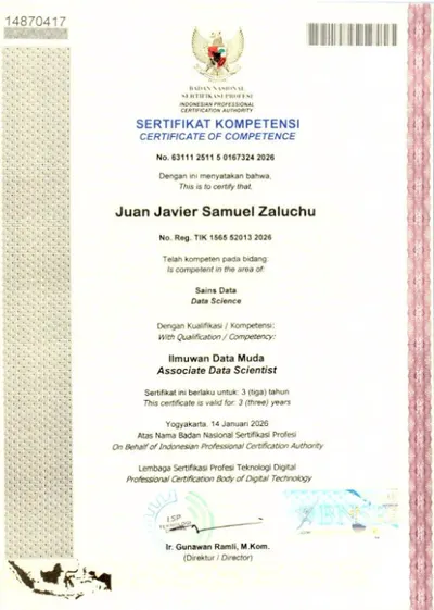 BNSP Junior Data Scientist Certificate