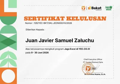 Jago Excel Certificate