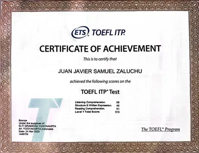 TOEFL Certificate